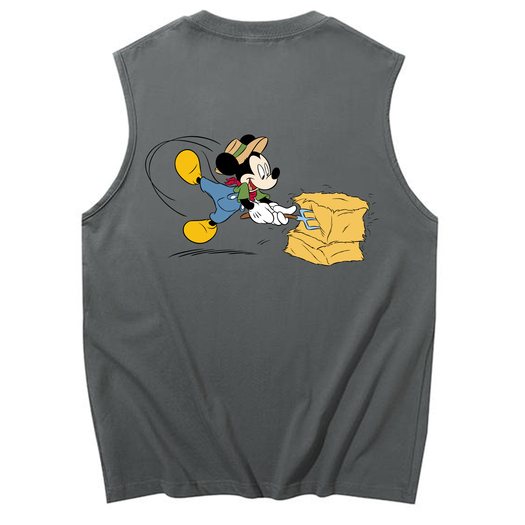 ミッキーマウス Mickey Mouse コットン100％タンクトップ（背面プリント）